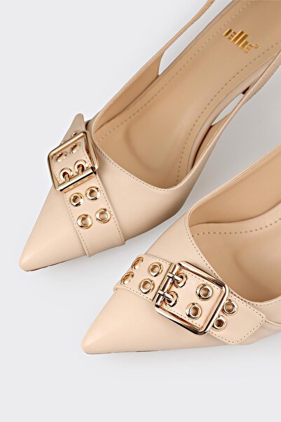 Elle Shoes Bej Kadın Topuklu Ayakkabı