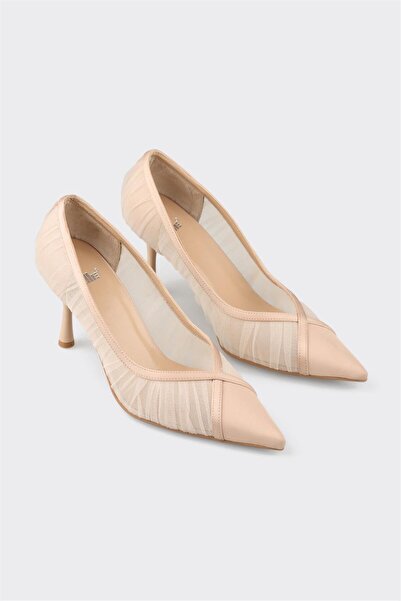 Elle Shoes Bej Kadın Topuklu Ayakkabı