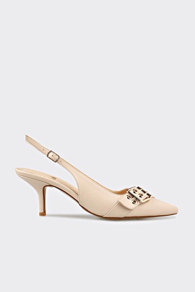 Elle Shoes Bej Kadın Topuklu Ayakkabı