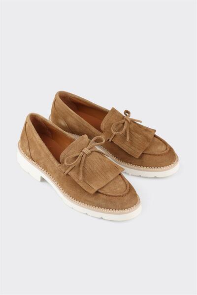 Elle Shoes Taba Deri Kadın Günlük Ayakkabı