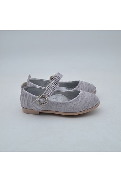 Arçın Shoes Girl's Satin Ballerina Shoes - Stylish Model with Buckle and Stone Detail