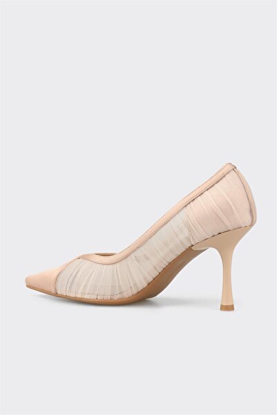 Elle Shoes Bej Kadın Topuklu Ayakkabı