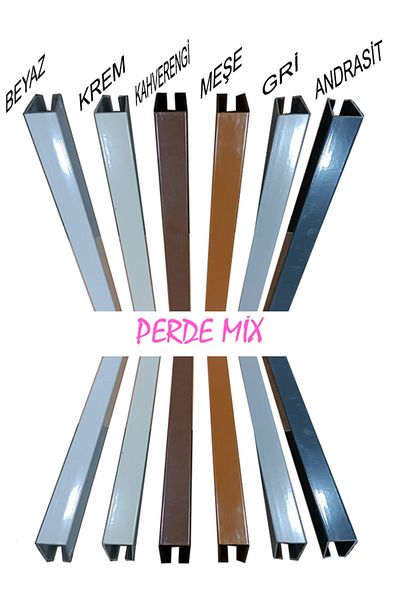 PERDE Mix Căptușeală de clemă pentru șină de aluminiu pentru umeraș de perdea rustic de 100 cm (cornișă unică)