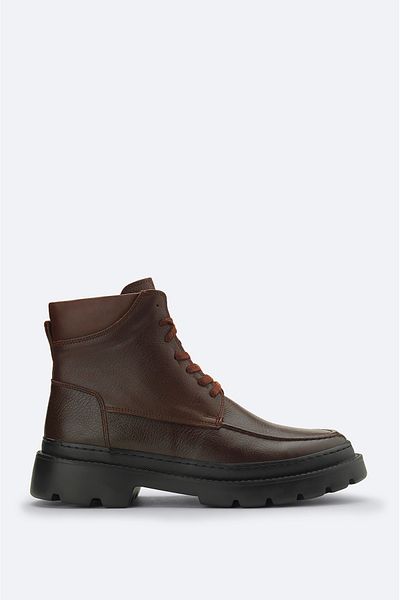Avva Men's Brown 100% Leather Laced Flexible Sole Boots A32y8009