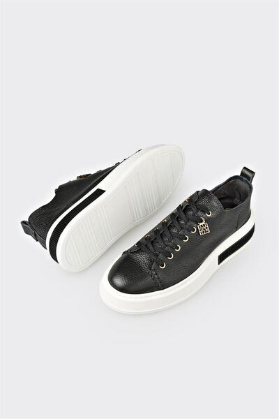 Elle Shoes Siyah Deri Erkek Spor Ayakkabı