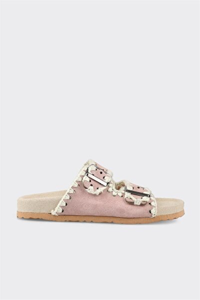 Elle Shoes Pudra Deri Kadın Düz Terlik