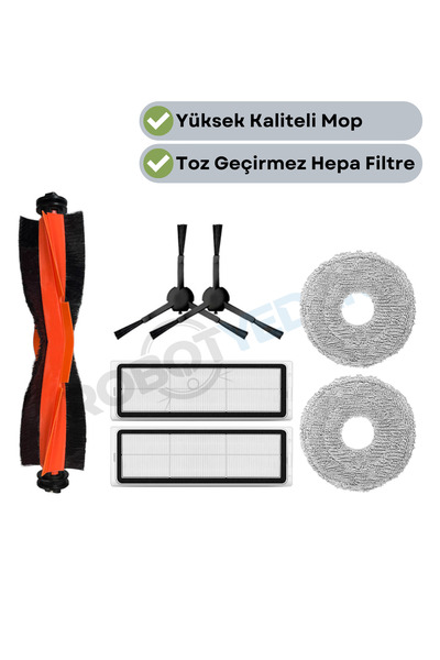 robotyedek Set de mop cu filtru Hepa cu perie neagră de înlocuire compatibilă...