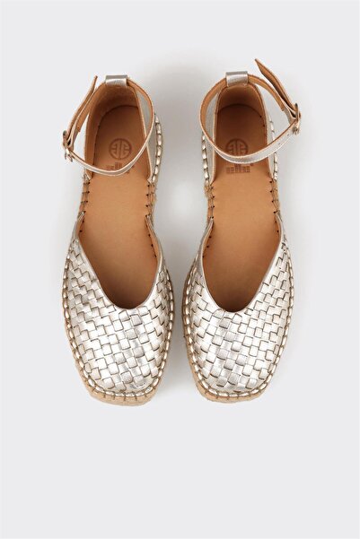 Elle Shoes Lame Deri Kadın Espadril