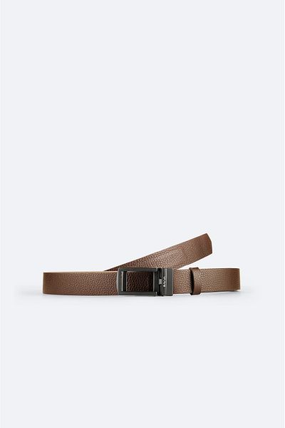Avva Men's Brown Textured 100% Leather Belt A32Y9320