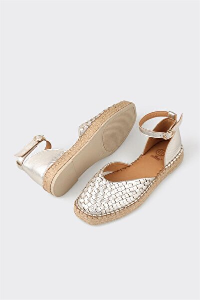 Elle Shoes Lame Deri Kadın Espadril