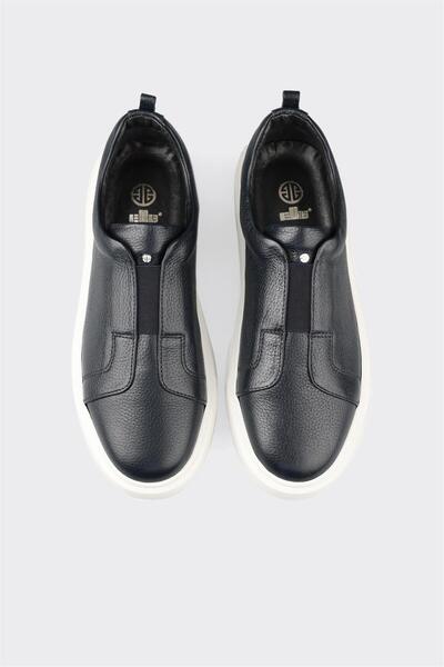 Elle Shoes Lacivert Deri Erkek Günlük Ayakkabı