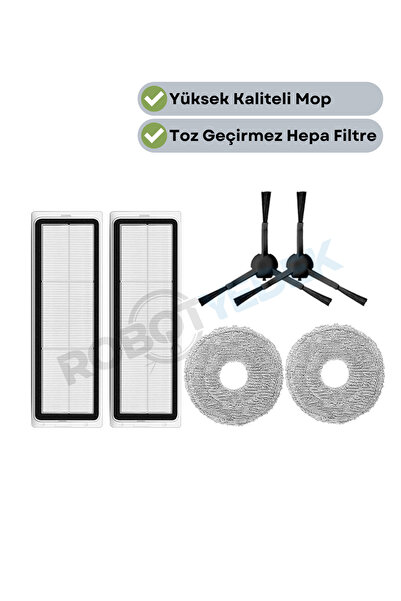 robotyedek فرشاة جانبية بديلة لمرشح Hepa متوافقة مع Xiaomi S20+ Plus - 6 قطع