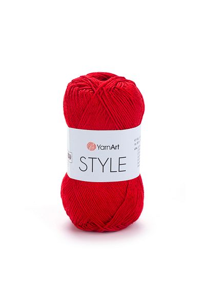 Yarnart ستايل - خيط محبوك يدوي لامع أحمر-675