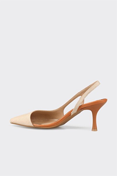 Elle Shoes Bej Kadın Topuklu Ayakkabı