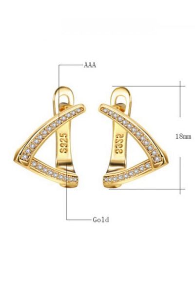 Kelan 14K gold plated earrings with fine crystals – triangular design