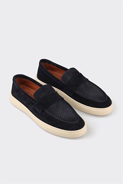 Elle Shoes Lacivert Deri Erkek Günlük Ayakkabı