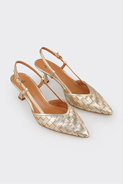 Elle Shoes Gold Deri Kadın Günlük Ayakkabı