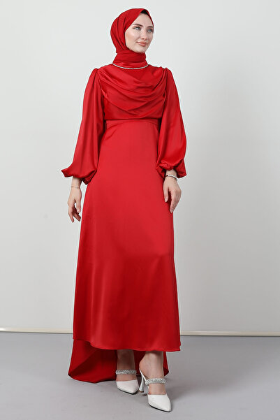 Giza Giyim Tailed Degaje Dress Red