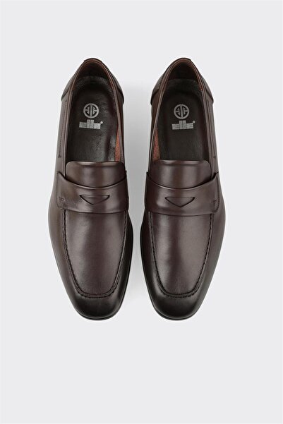 Elle Shoes Kahve Deri Erkek Klasik Ayakkabı