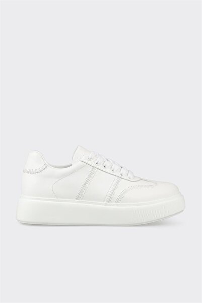 Elle Shoes Beyaz Deri Kadın Spor Ayakkabı