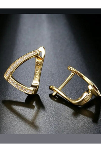 Kelan Cercei placati cu aur 14K cu cristale fine – design triunghiular