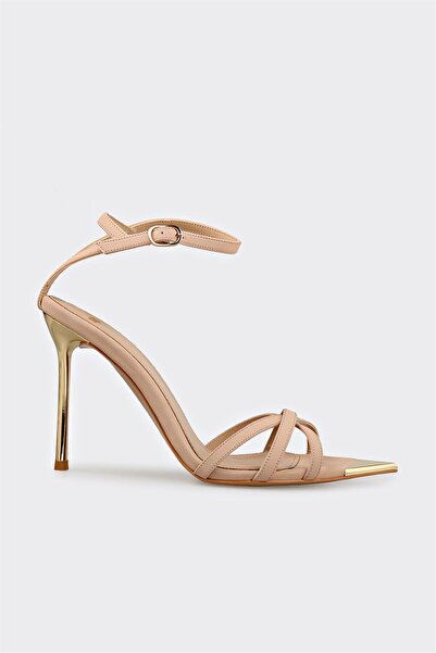 Elle Shoes Naturel Kadın Topuklu Ayakkabı