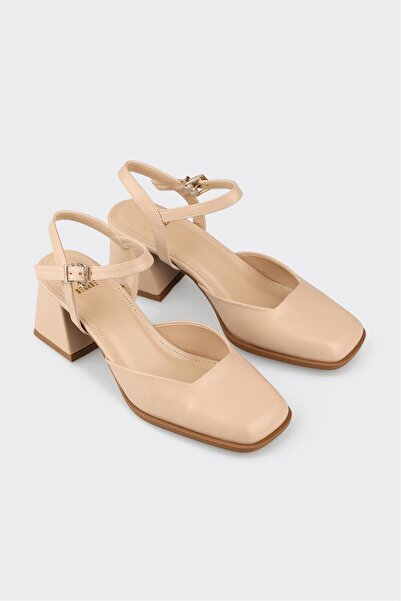Elle Shoes Bej Kadın Topuklu Ayakkabı
