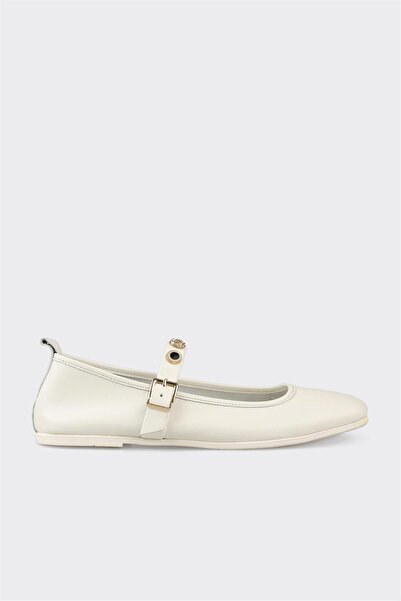 Elle Shoes Ekru Deri Kadın Günlük Ayakkabı