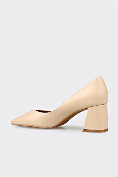 Elle Shoes Naturel Deri Kadın Stiletto