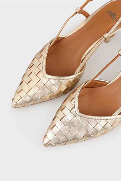 Elle Shoes Gold Deri Kadın Günlük Ayakkabı