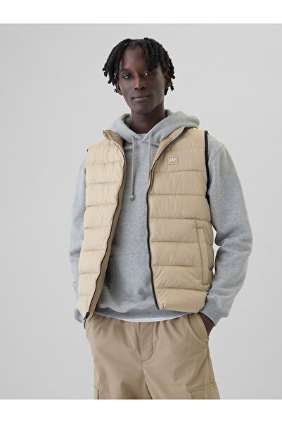 GAP Erkek Bej Gap Logo ColdControl Puffer Şişme Yelek
