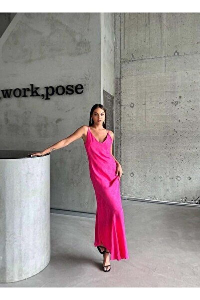 Aesco ROCHIE SATIN CU BRETELE ASIMMETRICE - Roz