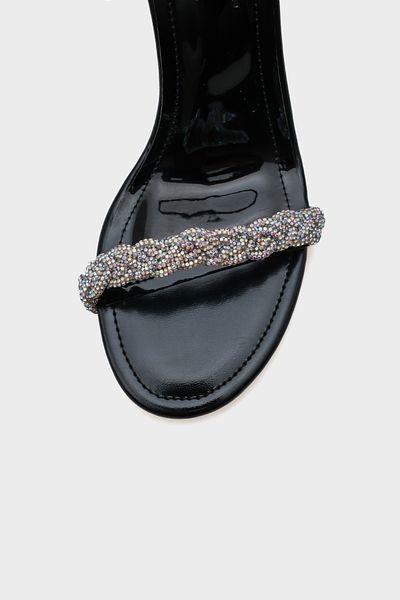 Capone Outfitters Daisey Heeled Stone Banded Ankle Banded Metallic Stylish Women's Sandals