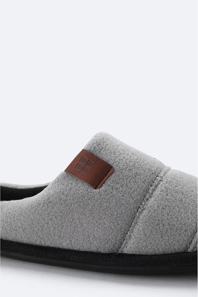 Avva Men's Gray 100% Wool House Slippers A31Y8330