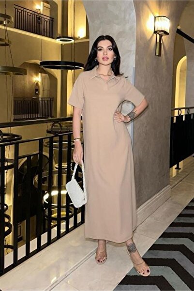 Genel Markalar Manque Polo Yaka Yırtmaçlı Elbise 2689-8