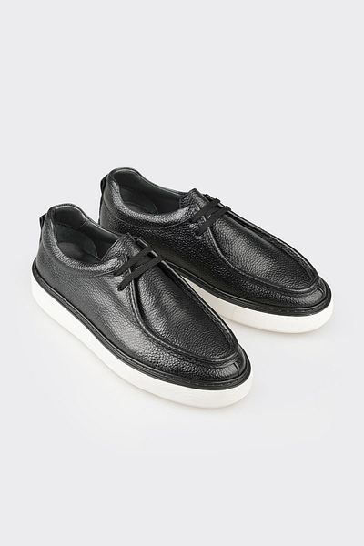 Elle Shoes Black Leather Men's Casual Shoes