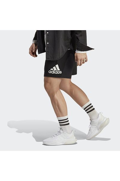 adidas Men's Essentials Black Logo Shorts - Ic9375
