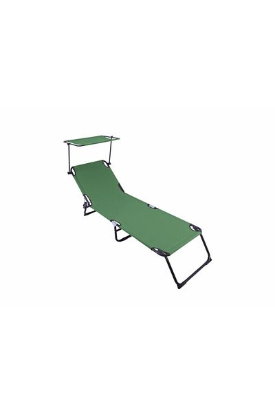 Heinner Folding Sun Lounger With Parasol, Dimensions 186x55x24 Cm, Green