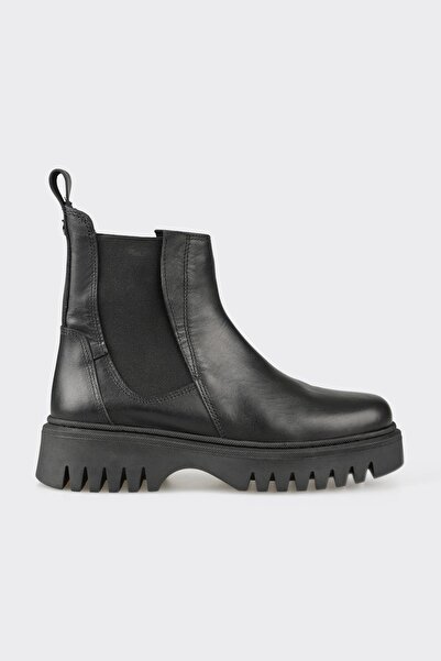 Elle Shoes Siyah Deri Kadın Günlük Bot