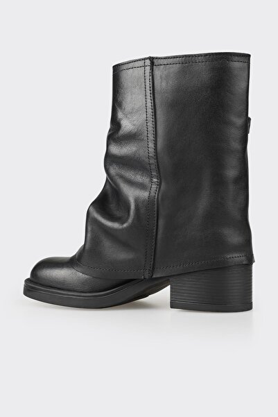 Elle Shoes Siyah Deri Kadın Günlük Bot