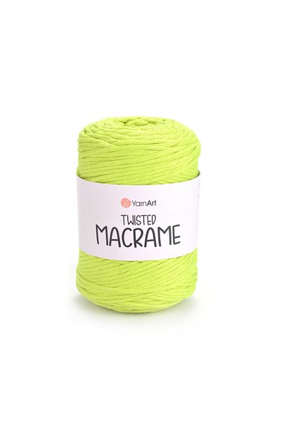 Yarnart Twisted Macrame - Μακραμέ Χέρι Πλεκτό Νήμα Highlighter Green-801
