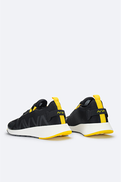 Avva Men's Black Printed Flexible Sole Sneaker Shoes A31Y8039