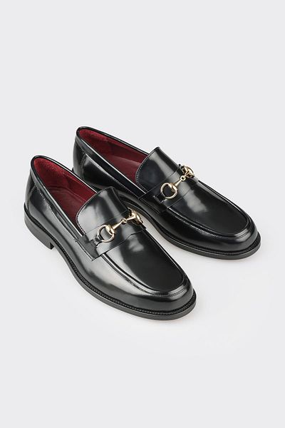 Elle Shoes Black Leather Men's Classic Shoes