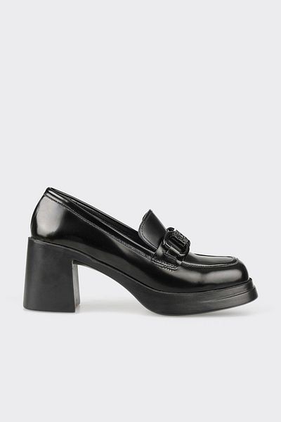 Elle Shoes Pantofi cu toc de damă din piele neagră