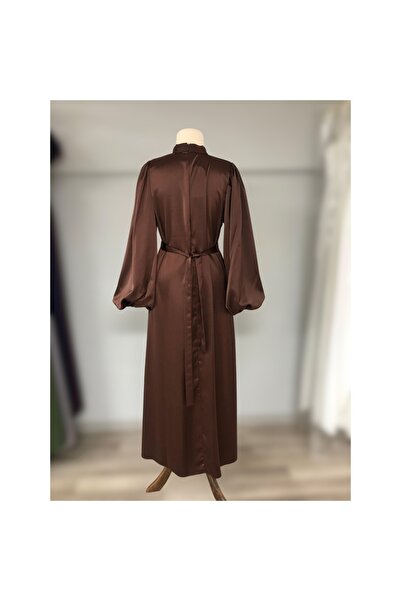 Bijutek Καφέ Σατέν Ζώνη Ειδική Περίσταση - Αποφοίτηση Βραδινό Φόρεμα