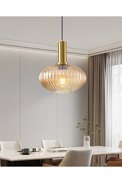 Apliqa Darwi Eskitme Bal Camlı Tekli Sarkıt Avize