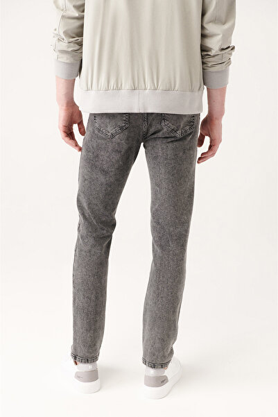 Avva Men's Black Bleach Washed Flexible Jean Pants A31Y3505