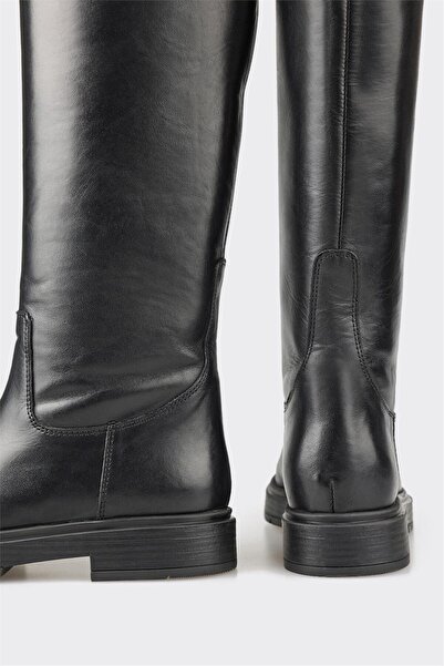 Elle Shoes Μαύρα δερμάτινα γυναικεία μποτάκια