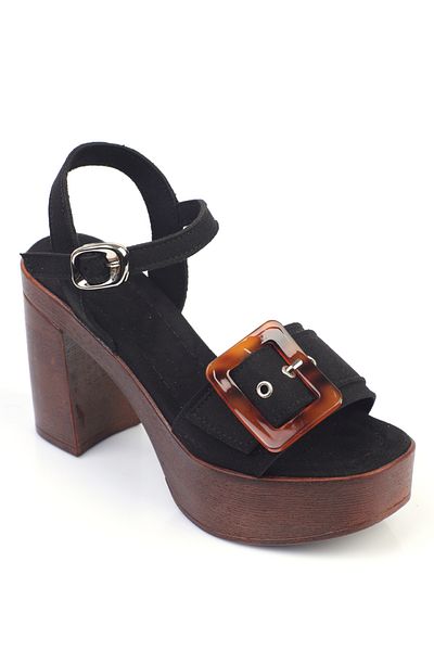 Capone Outfitters Sandale de damă cu cataramă leopard cu platformă Marit