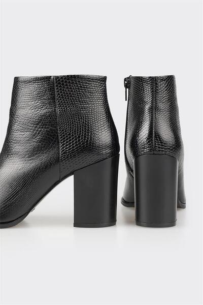 Elle Shoes Siyah Deri Kadın Klasik Bot